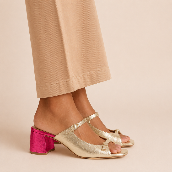 Yarra | Elegant Gold Heeled Sandals