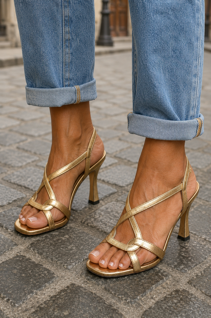 Nellie | Effortless Gold Summer Sandals