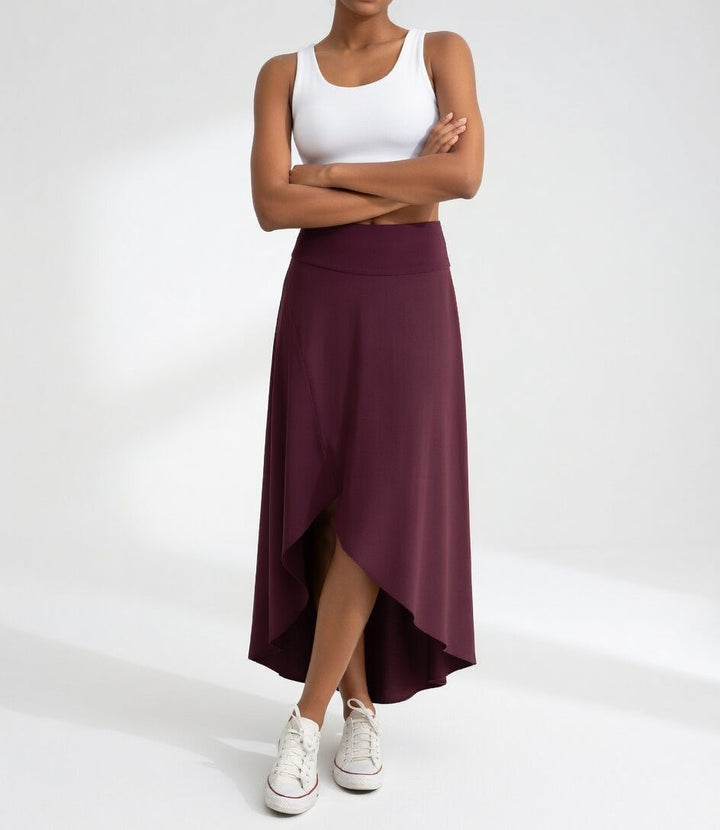 Bonney | Flowy Asymmetric Midi Skirt