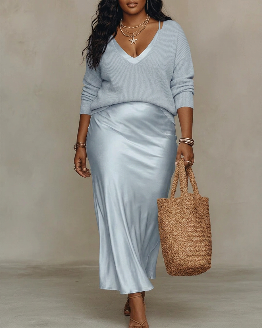 Alessia | Elegant Satin Midi Dress