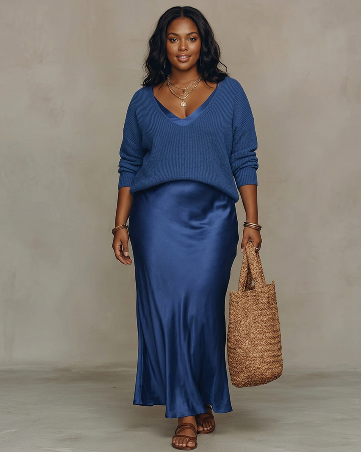 Alessia | Elegant Satin Midi Dress