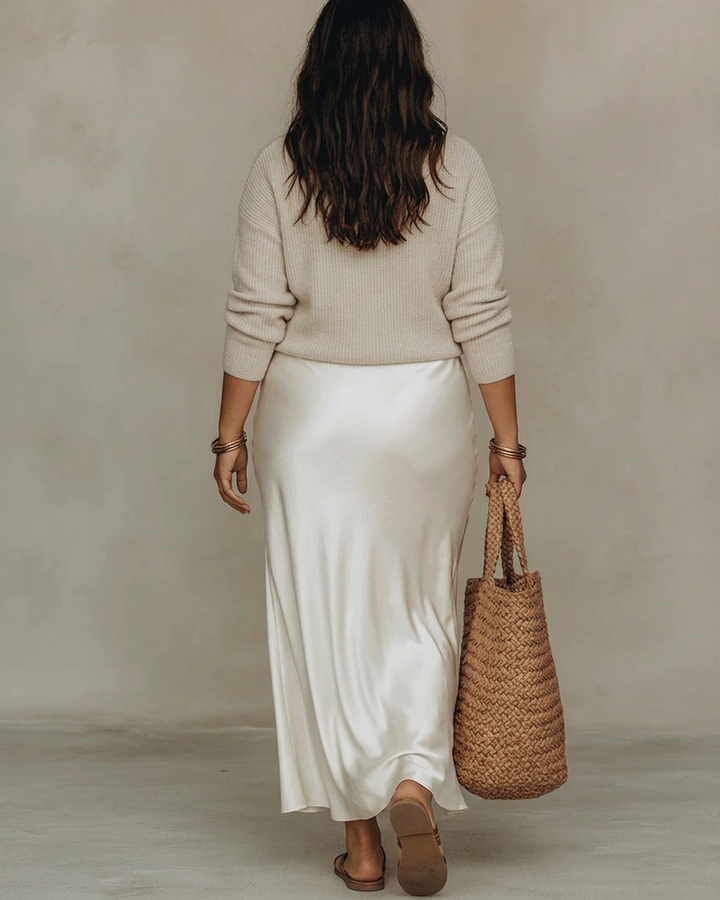 Alessia | Elegant Satin Midi Dress