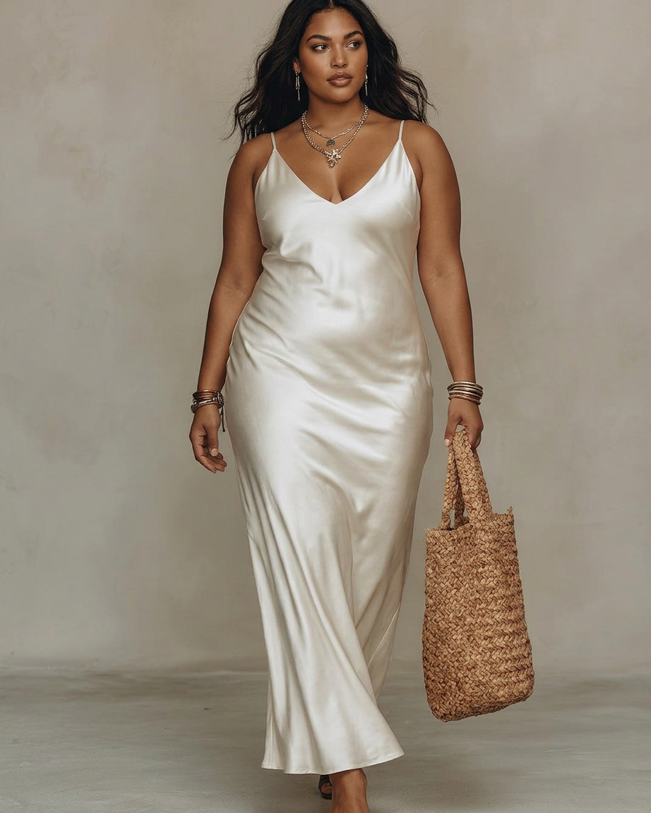 Alessia | Elegant Satin Midi Dress