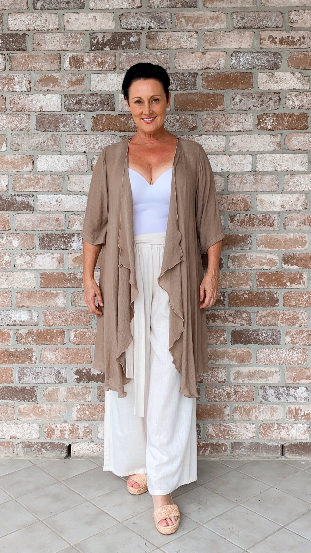 Gwen | Latte Longline Jacket