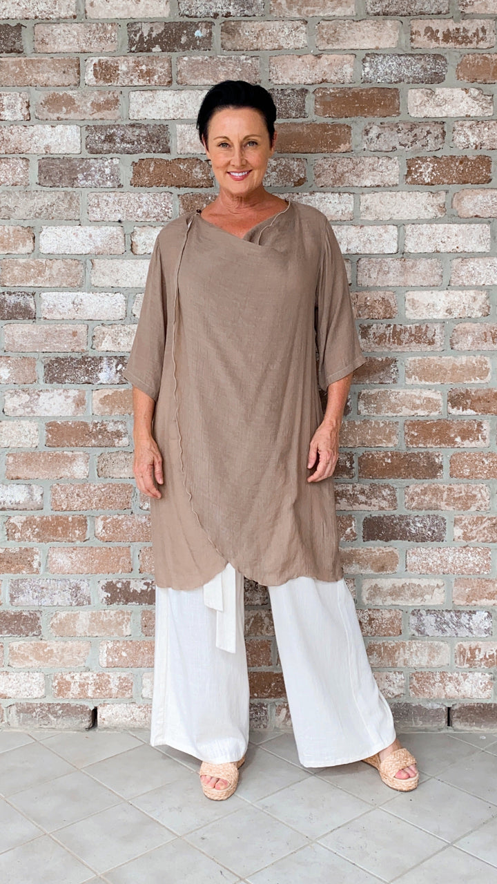 Gwen | Latte Longline Jacket