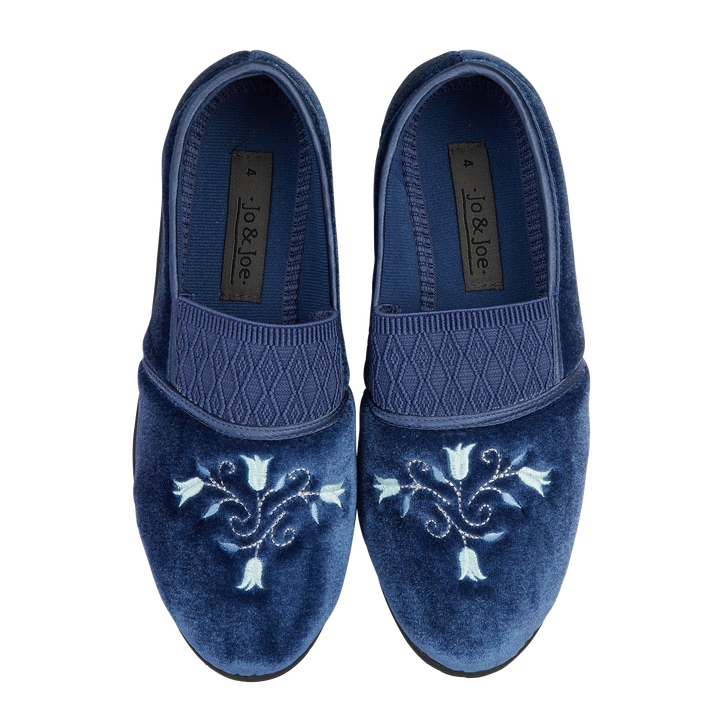 Sasha | Wide Fit Embroidered Slippers