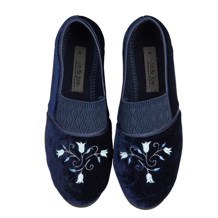 Sasha | Wide Fit Embroidered Slippers