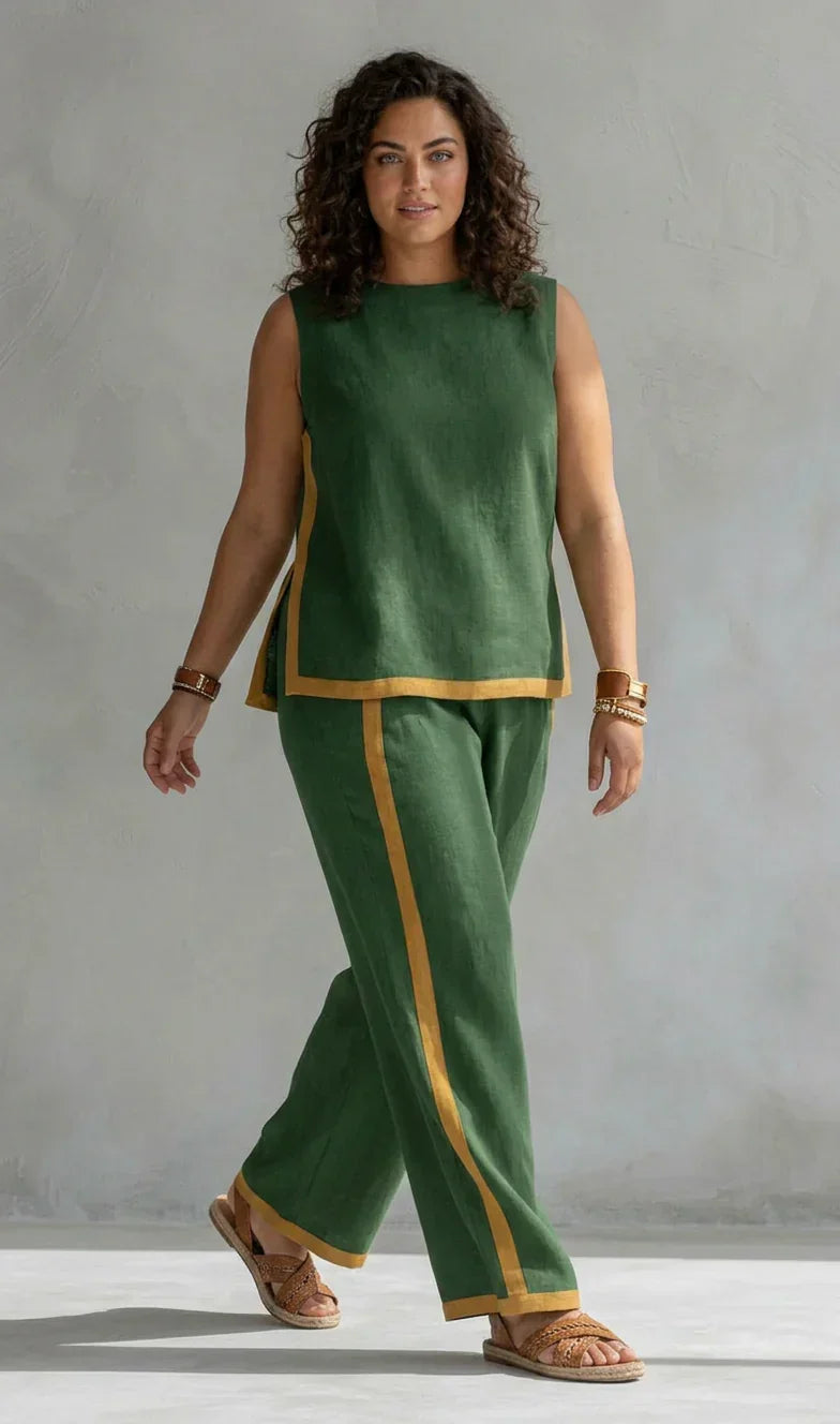 Ursula | Vest and Pants Set with Bicolour Finish