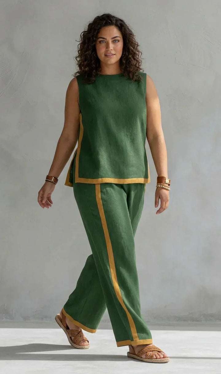 Ursula | Vest and Pants Set with Bicolour Finish