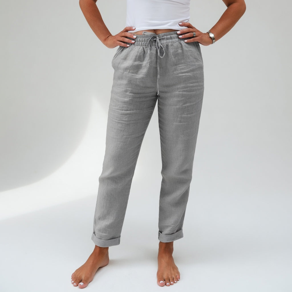 Etta | Relaxed Cotton Wide Leg Pants with Pockets