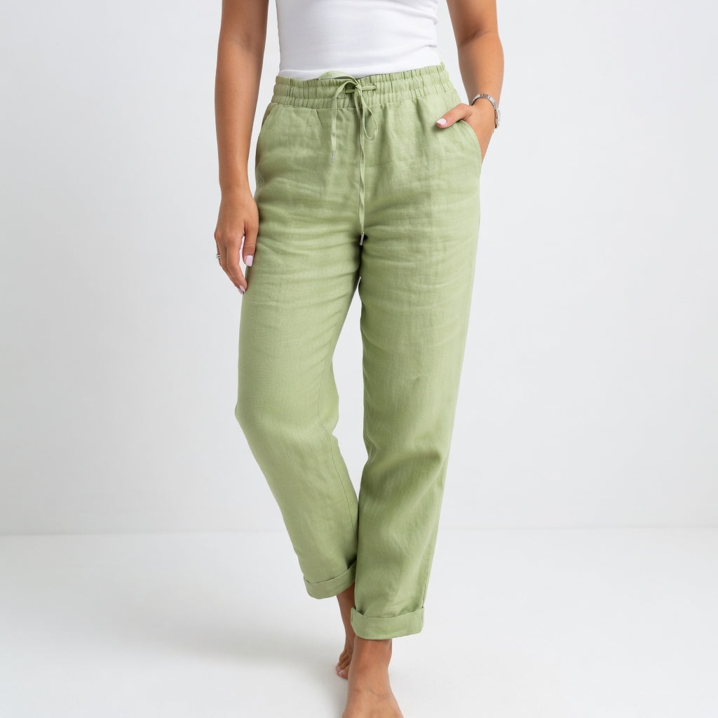 Etta | Relaxed Cotton Wide Leg Pants with Pockets