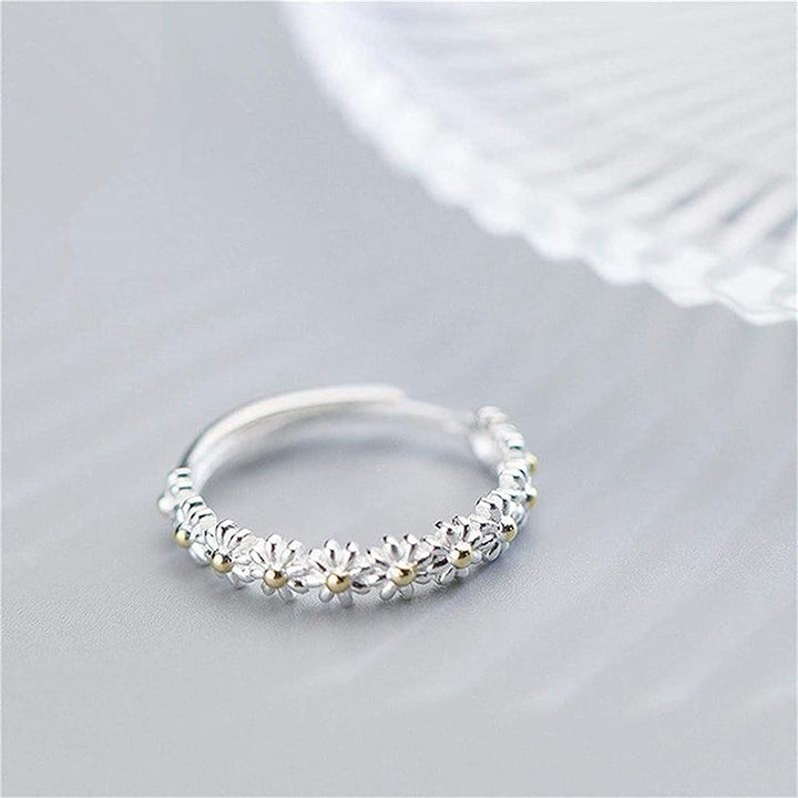 Silver Ring Daisy with Enamel