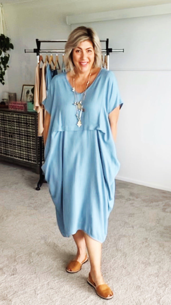 Tabitha | Draped Linen Maxi Dress