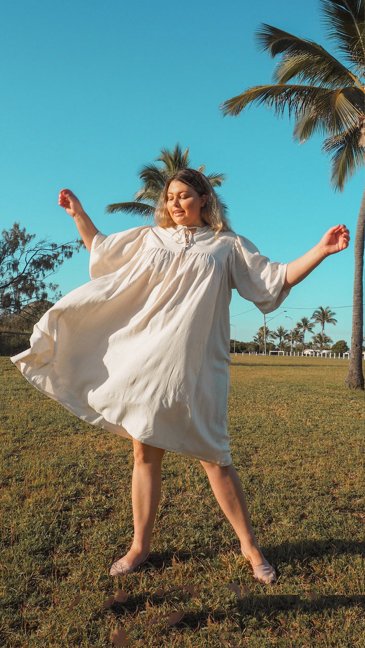 Isabella | Sand Linen Dress