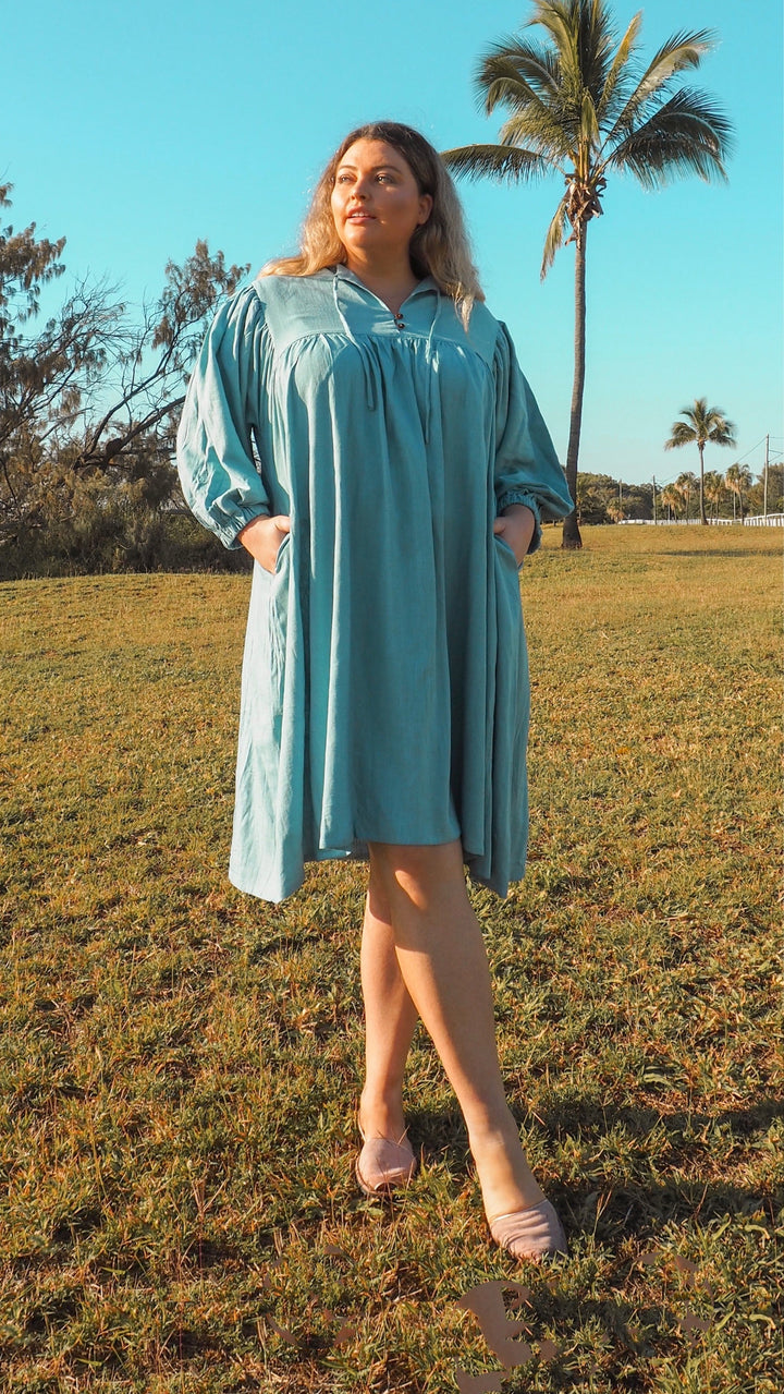Harriet | Sky Blue Linen Dress