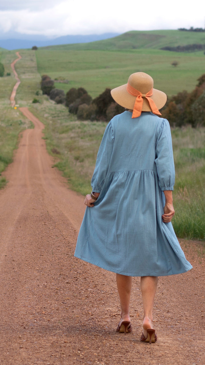 Harriet | Sky Blue Linen Dress