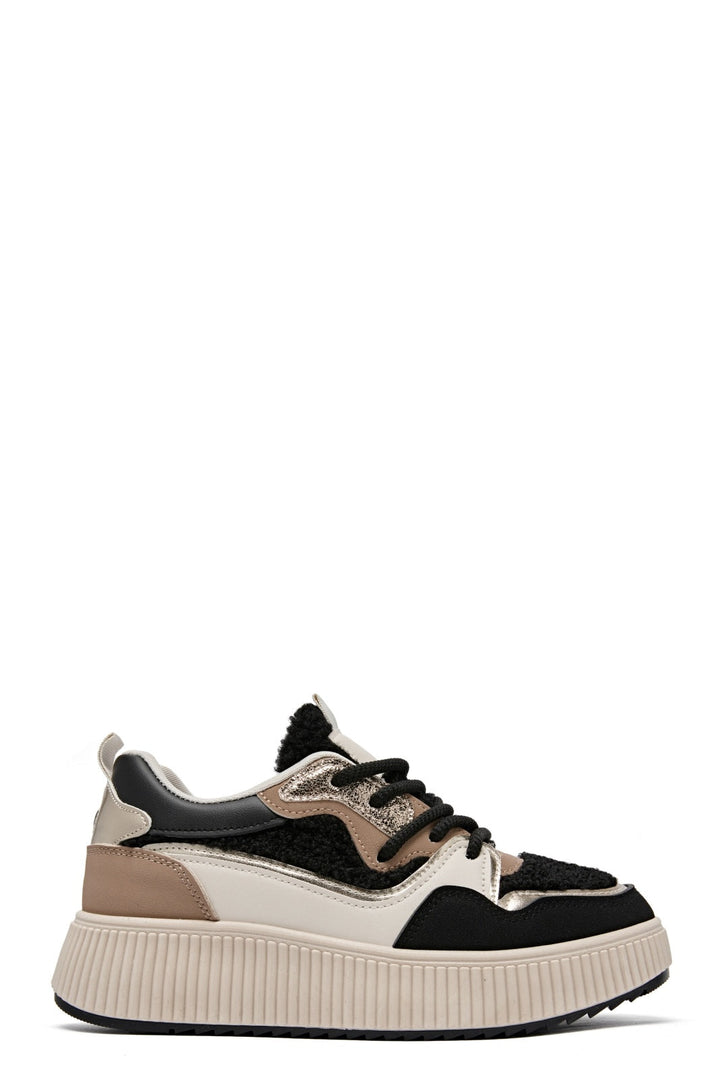 Undine | Black Wedge Sneaker