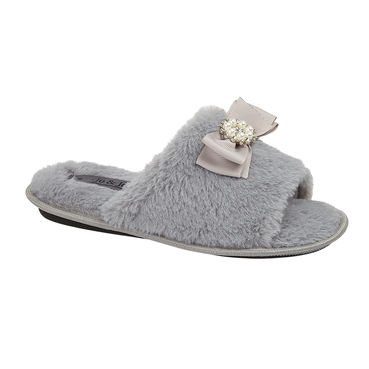 Coral | Faux Fur Open Toe Sliders