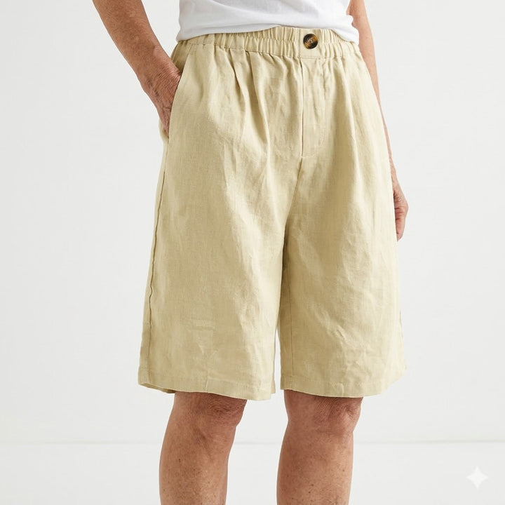 Amberley | Breezy Wide Leg Linen Shorts with Elastic Waist