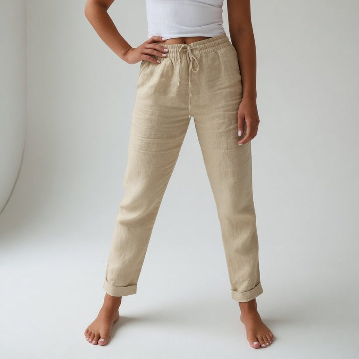 Etta | Relaxed Cotton Wide Leg Pants with Pockets