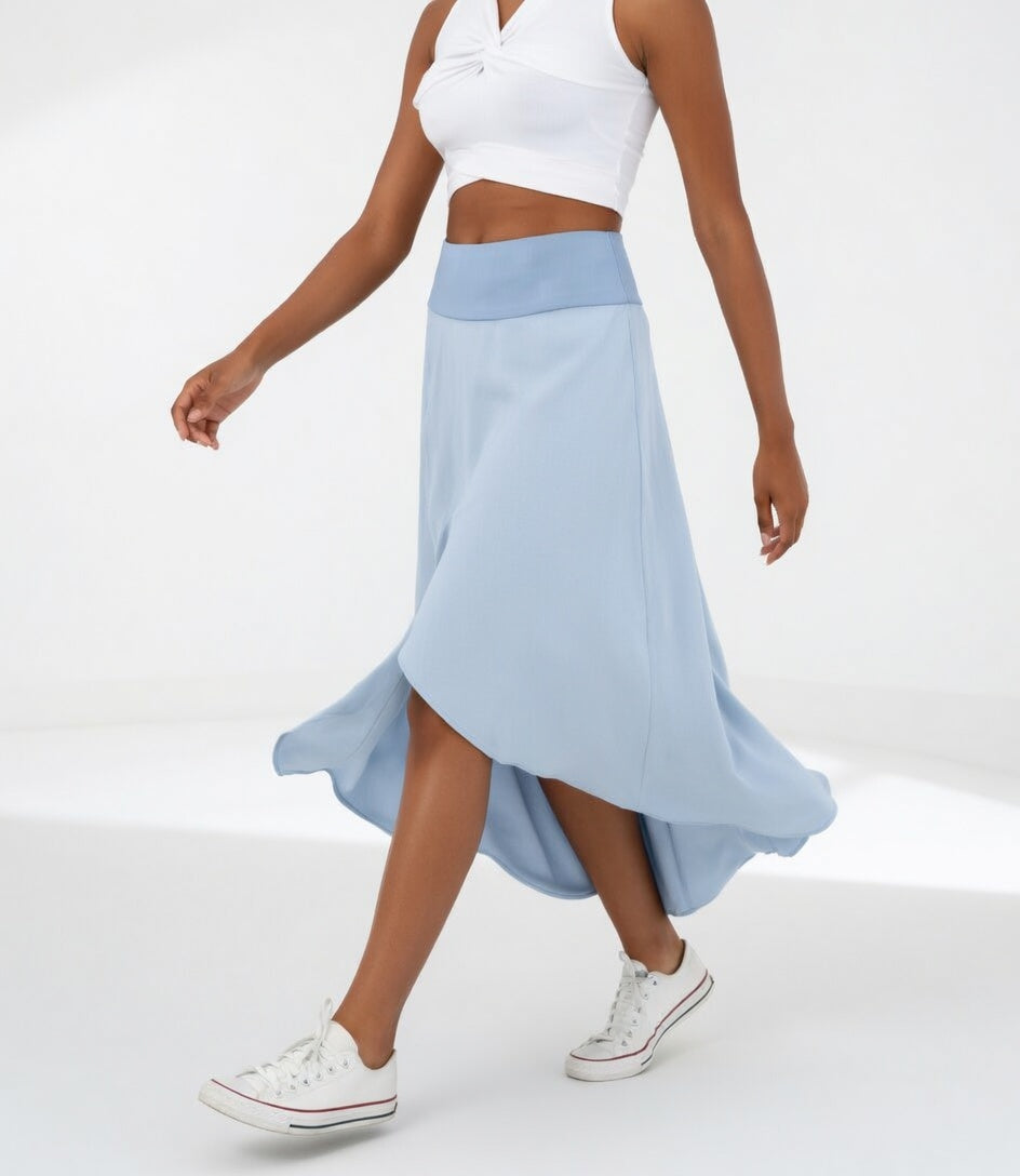 Bonney | Flowy Asymmetric Midi Skirt
