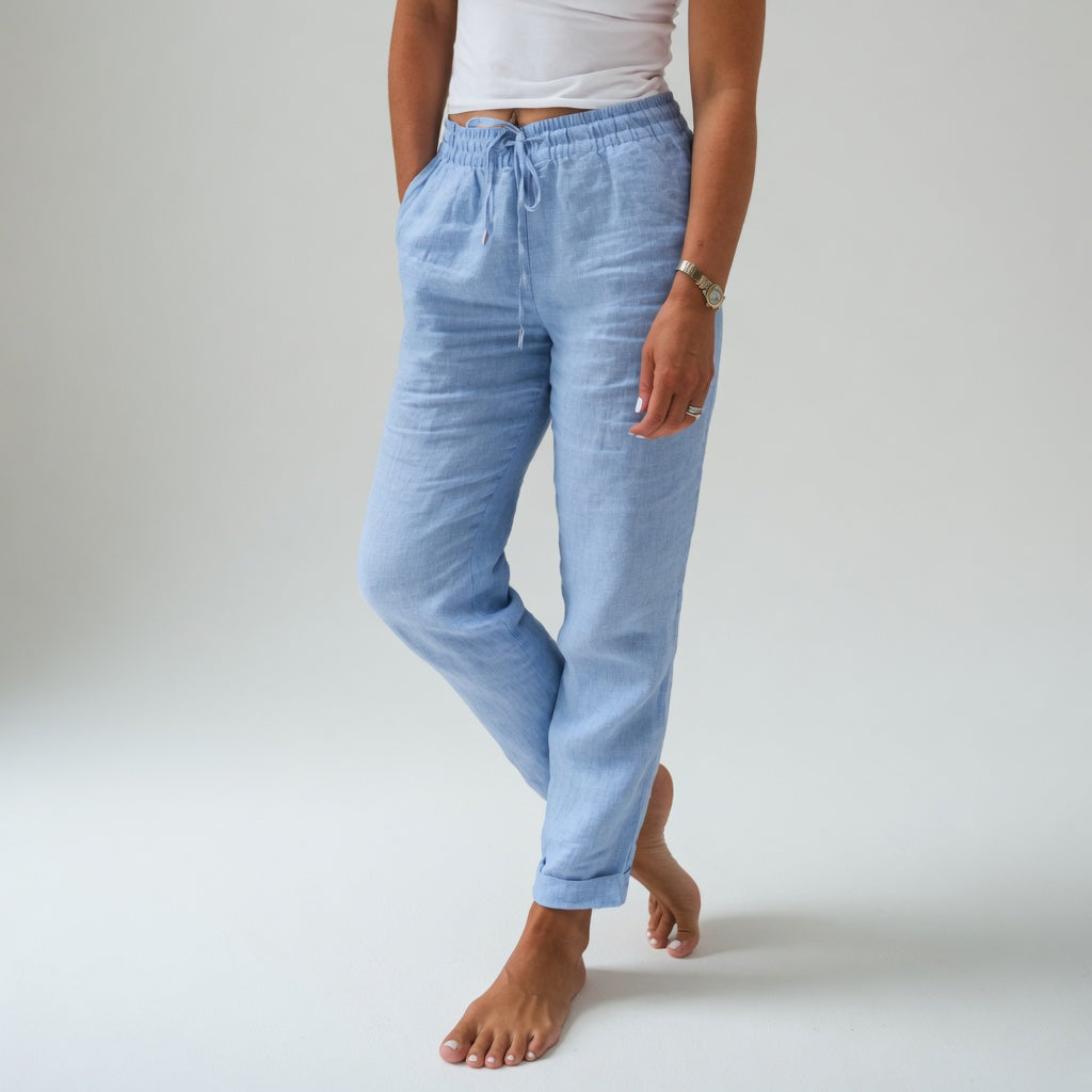 Etta | Relaxed Cotton Wide Leg Pants with Pockets
