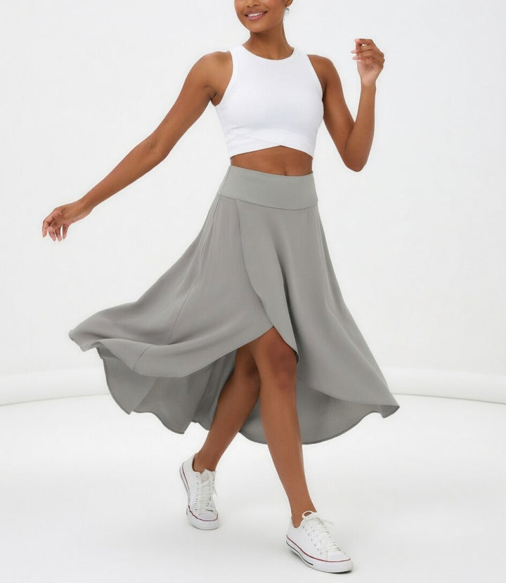 Bonney | Flowy Asymmetric Midi Skirt