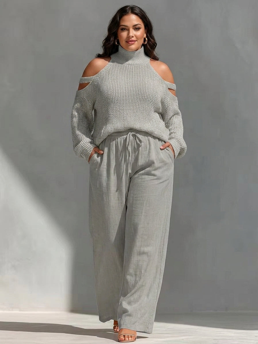 Noelle | Knit and Linen Set