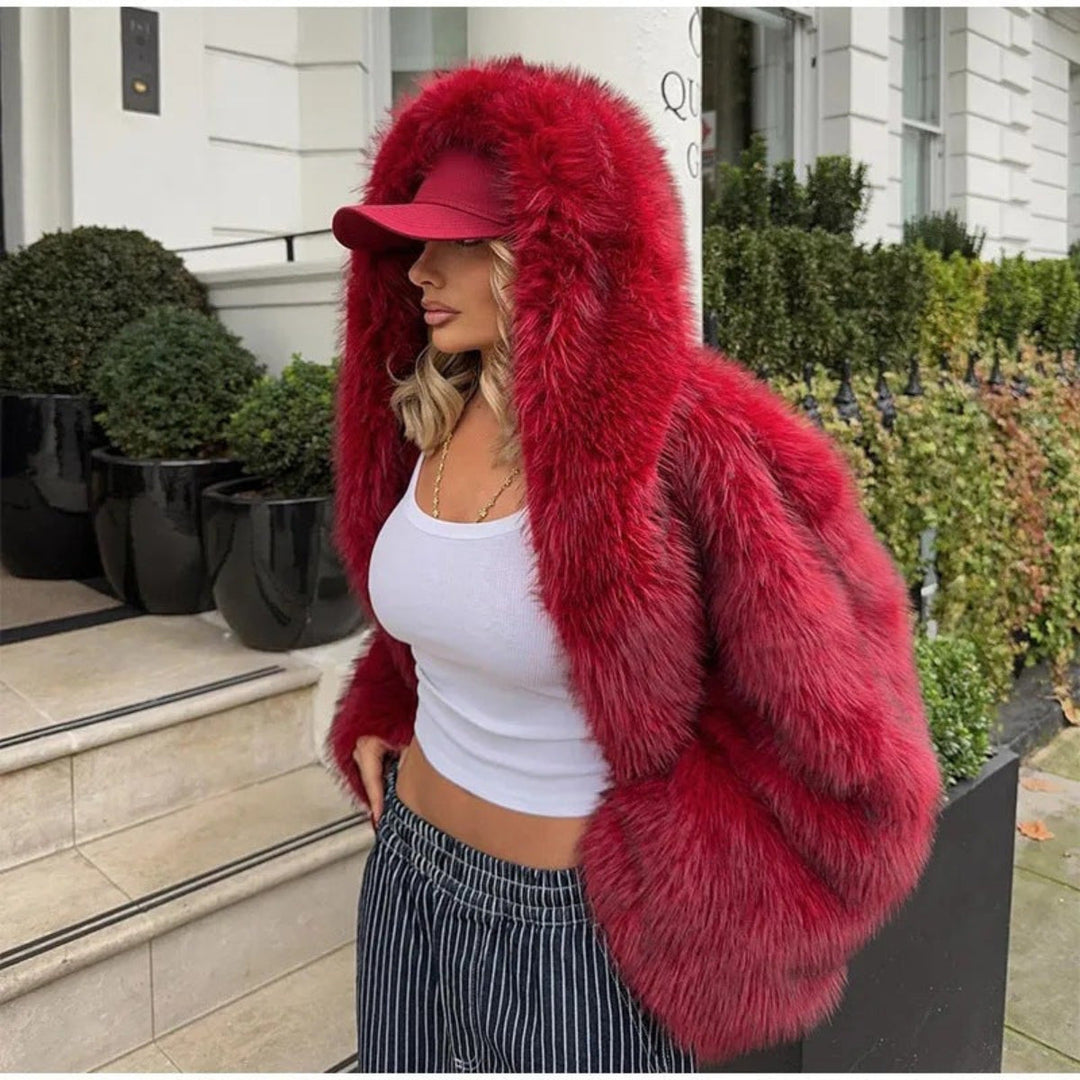 Stella | Hooded Faux Fur Coat