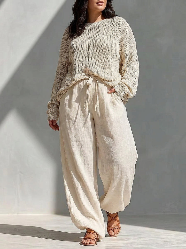 Noelle | Knit and Linen Set