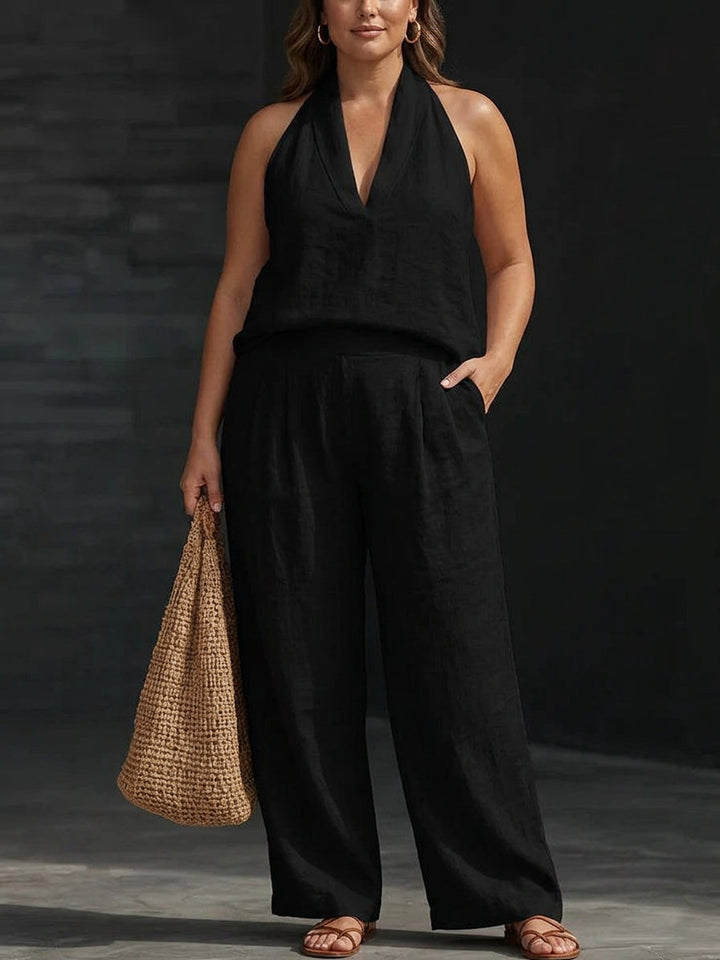 Zoë | Sleeveless Set with Wide Pants
