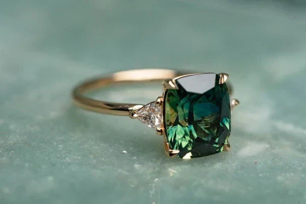 Gold Ring with Stone in Vintage Style
