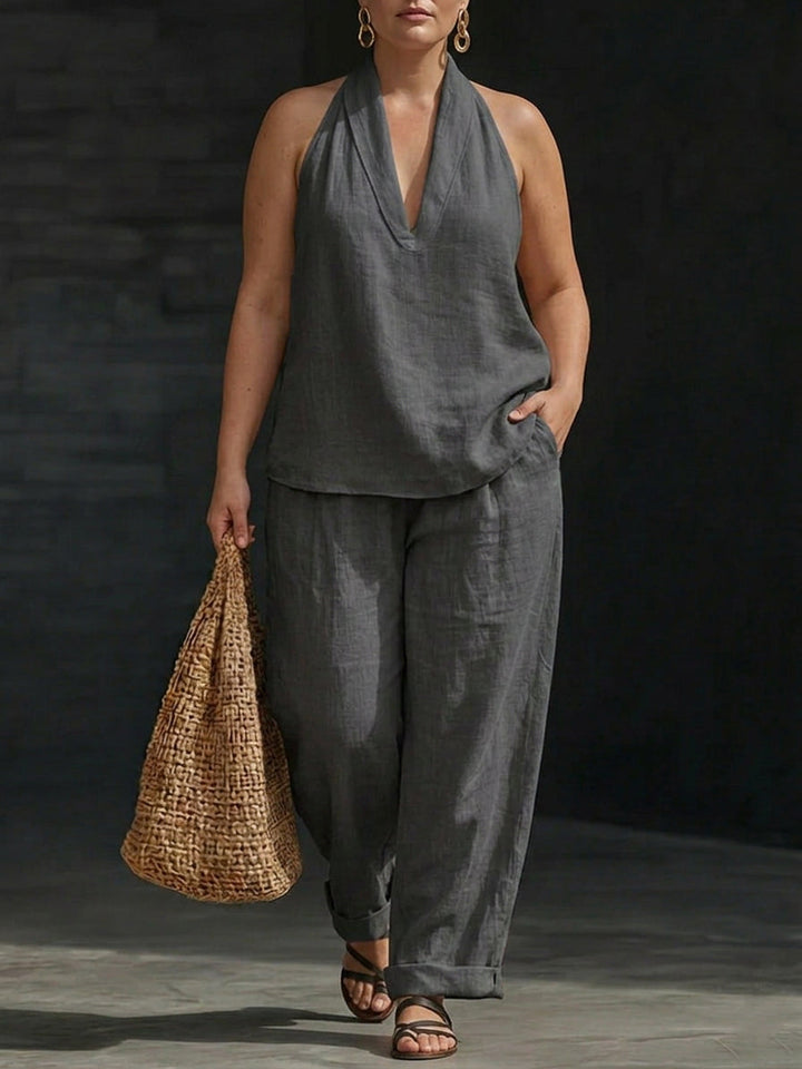 Zoë | Sleeveless Set with Wide Pants