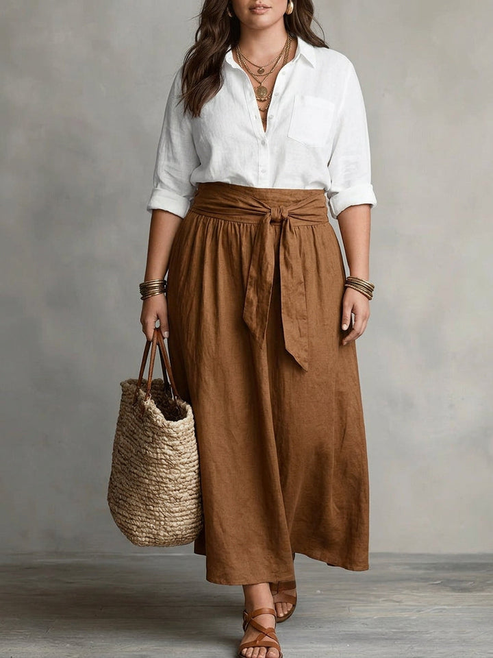 Vera | Two-Piece Tee and Midi Skirt Set
