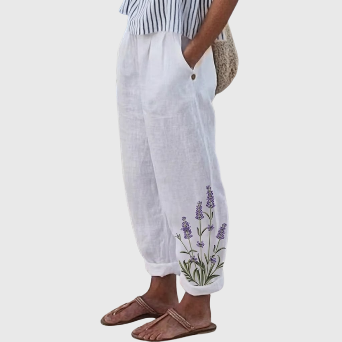 Alana | Elegant Vintage Floral Print Pants