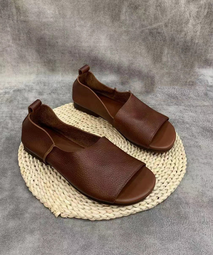 Briar | Minimalist Open Toe Slip-On Ballet Flats