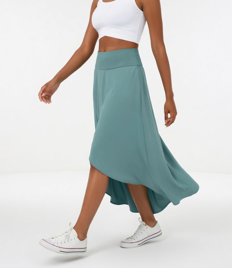 Bonney | Flowy Asymmetric Midi Skirt