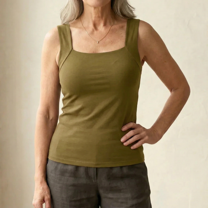 Eleanor | Green Built-In Bra Tank