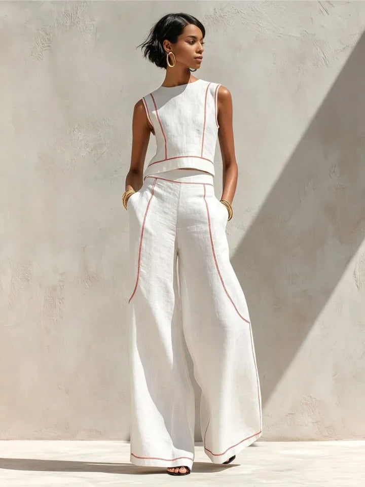 Ivorette | Striped Vest & Trouser Set