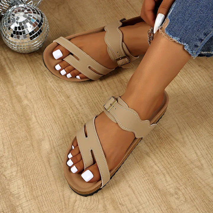 Tahlia | Relaxed Cork Slide Sandals