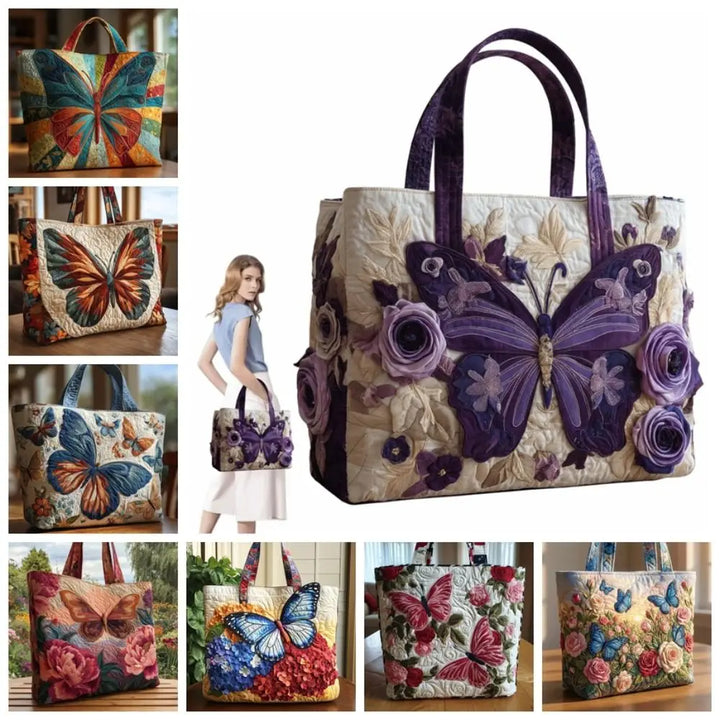 Butterfly Patterns Quilted Tote