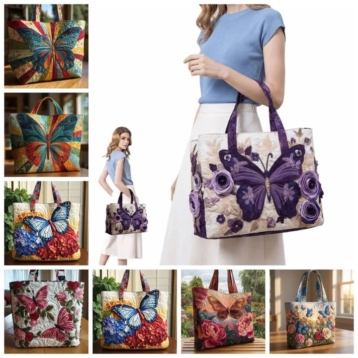 Butterfly Patterns Quilted Tote