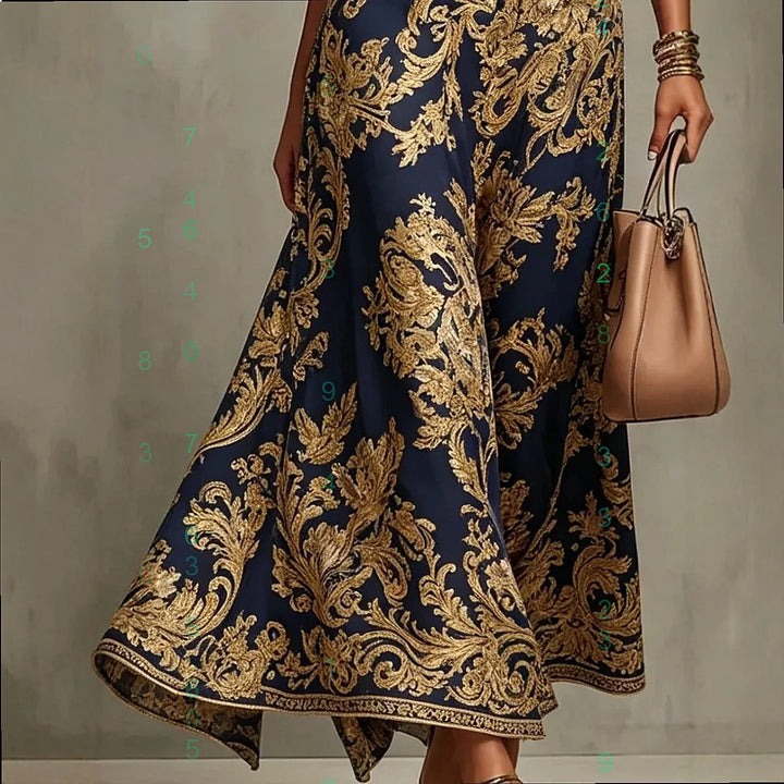 Seraphina | Gold Embroidered Evening Gown