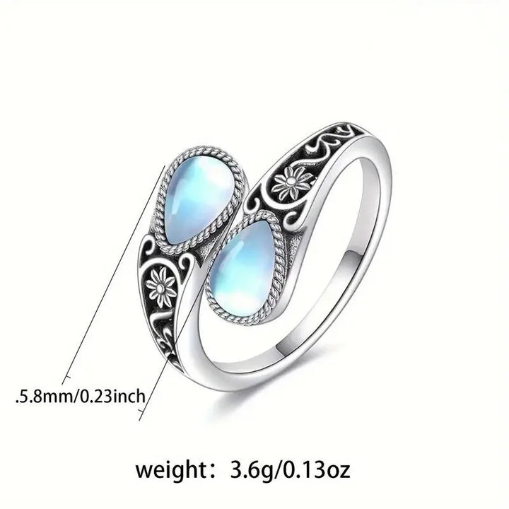 Elegant Ring with Moonstone Blossom