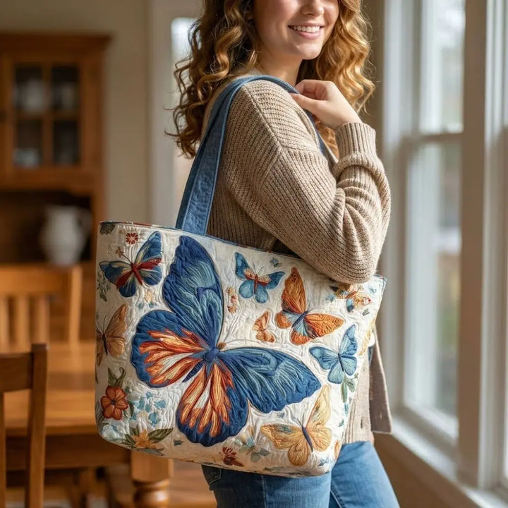 Butterfly Patterns Quilted Tote
