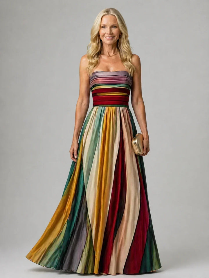 Alessia | Strapless Flared Dress, Easy and Elegant