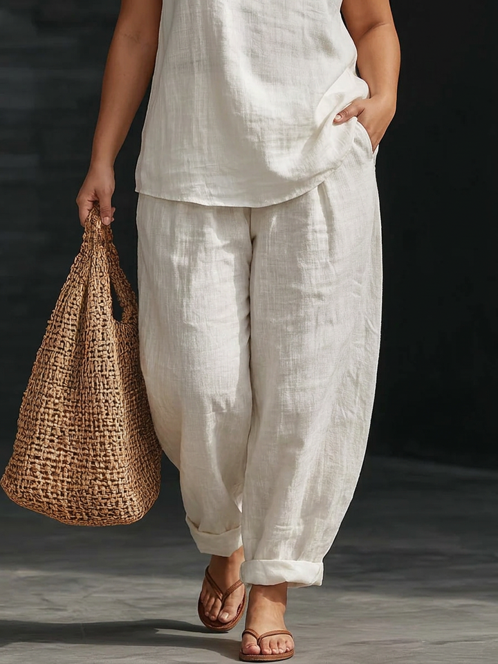 Zoë | Sleeveless Set with Wide Pants