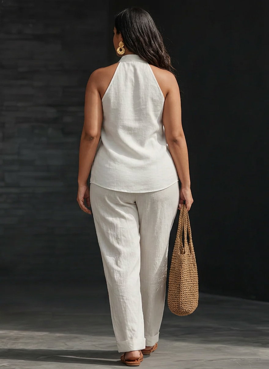 Zoë | Sleeveless Set with Wide Pants