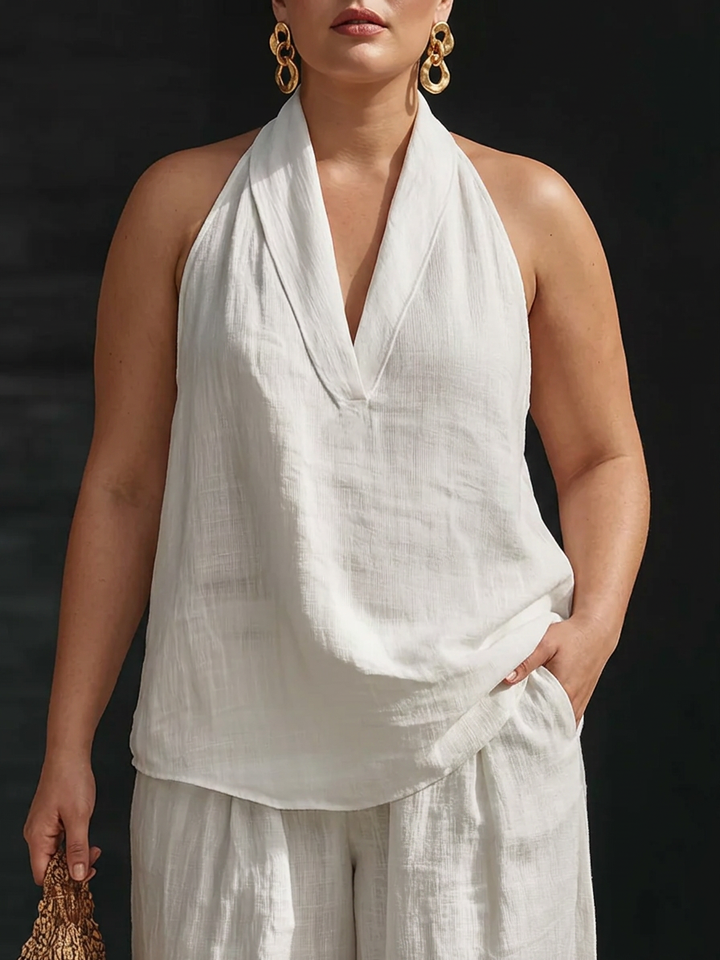 Zoë | Sleeveless Set with Wide Pants