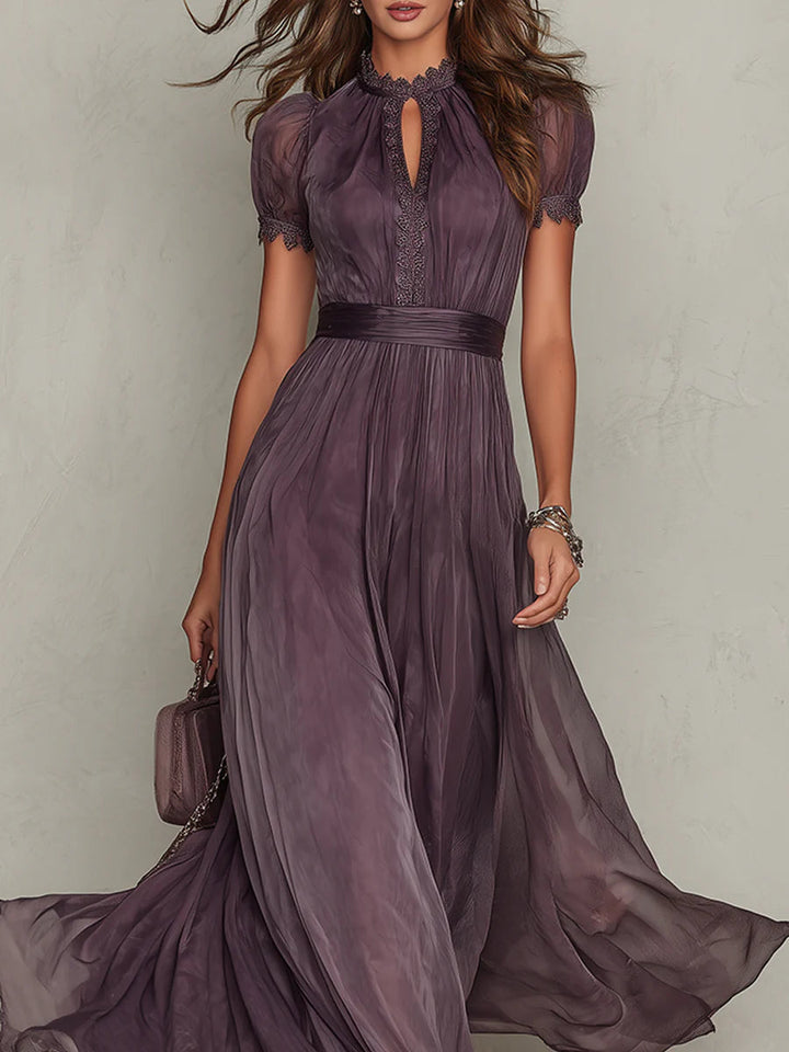 Violetta | Violet Slit-Neck Maxi Dress
